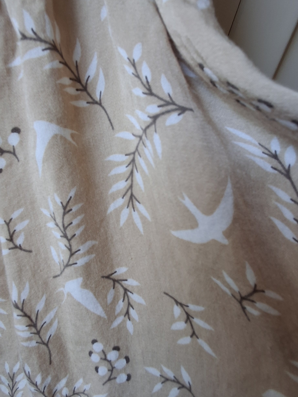 Beachgold Light Beige Floral/bird Button-Front Sundress - Picture 4 of 9